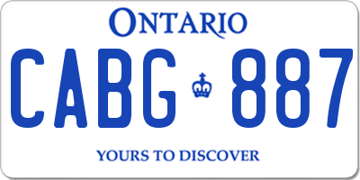 ON license plate CABG887