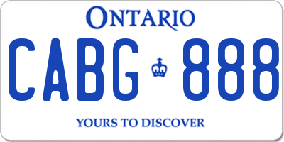 ON license plate CABG888