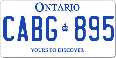 ON license plate CABG895