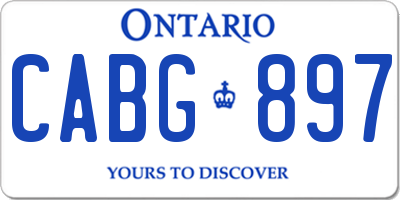 ON license plate CABG897