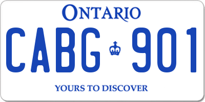 ON license plate CABG901