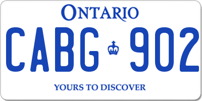 ON license plate CABG902