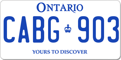 ON license plate CABG903