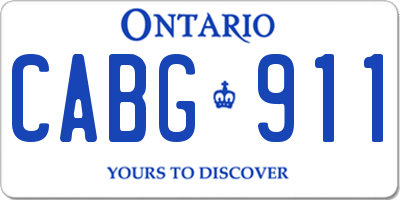 ON license plate CABG911