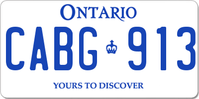 ON license plate CABG913