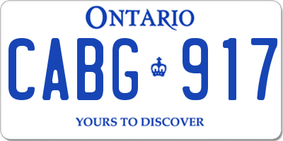 ON license plate CABG917