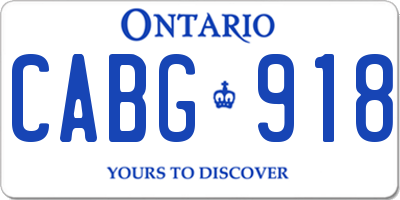 ON license plate CABG918