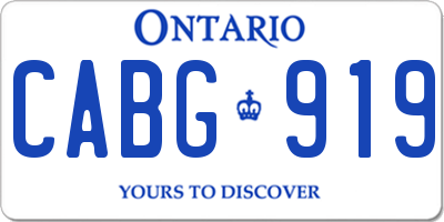 ON license plate CABG919