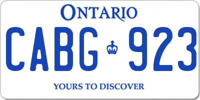 ON license plate CABG923