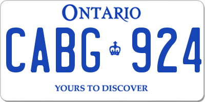 ON license plate CABG924