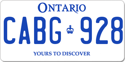 ON license plate CABG928