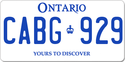 ON license plate CABG929