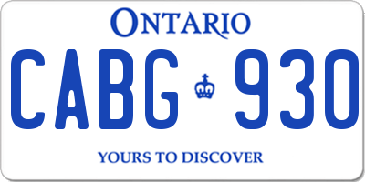 ON license plate CABG930