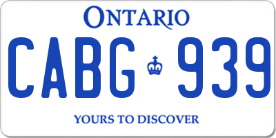 ON license plate CABG939