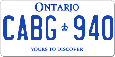 ON license plate CABG940