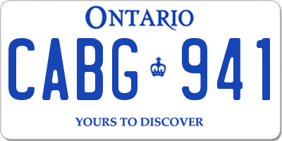 ON license plate CABG941