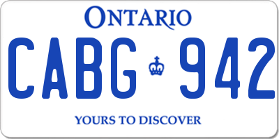 ON license plate CABG942