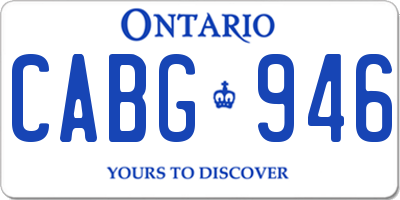 ON license plate CABG946