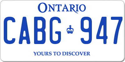 ON license plate CABG947