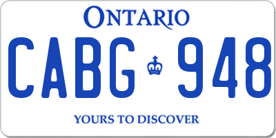 ON license plate CABG948