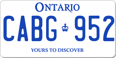 ON license plate CABG952