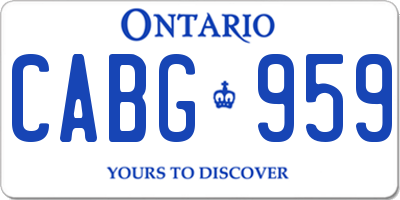 ON license plate CABG959