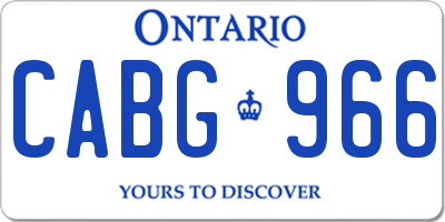 ON license plate CABG966