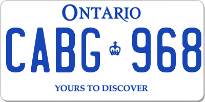 ON license plate CABG968