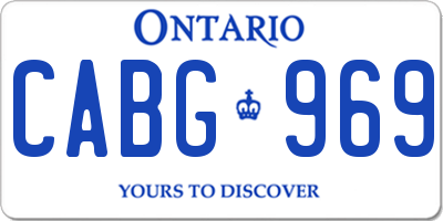 ON license plate CABG969