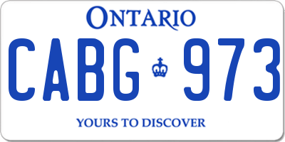 ON license plate CABG973