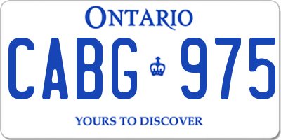 ON license plate CABG975