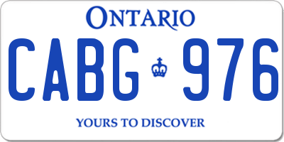 ON license plate CABG976