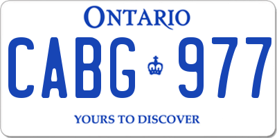 ON license plate CABG977