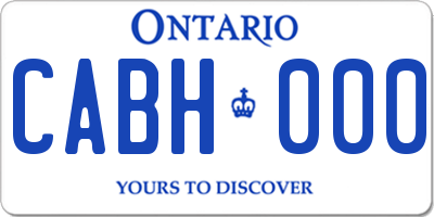 ON license plate CABH000