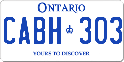 ON license plate CABH303