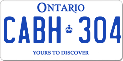 ON license plate CABH304