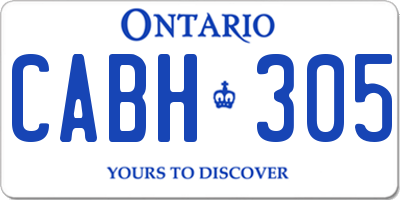 ON license plate CABH305