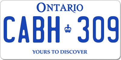 ON license plate CABH309