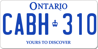 ON license plate CABH310