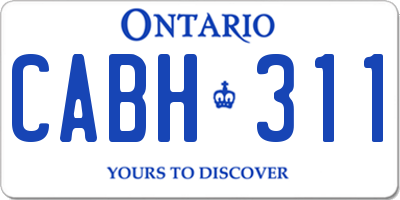 ON license plate CABH311