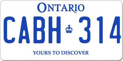 ON license plate CABH314