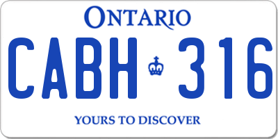 ON license plate CABH316