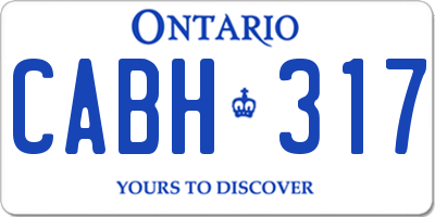 ON license plate CABH317