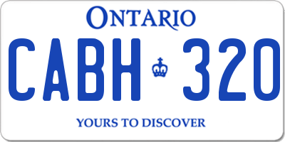 ON license plate CABH320