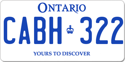 ON license plate CABH322