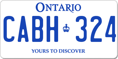 ON license plate CABH324