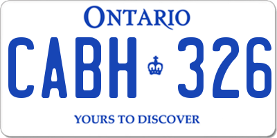 ON license plate CABH326