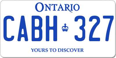 ON license plate CABH327