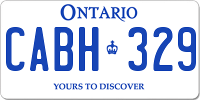 ON license plate CABH329