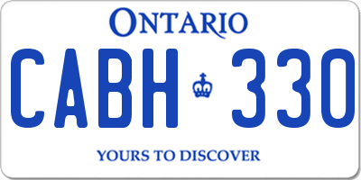 ON license plate CABH330